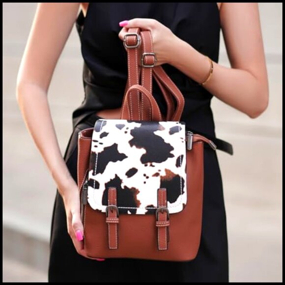 Vegan Leather Mini Backpack Convertible Shoulder Bag Small Women\'s Purse main image 4
